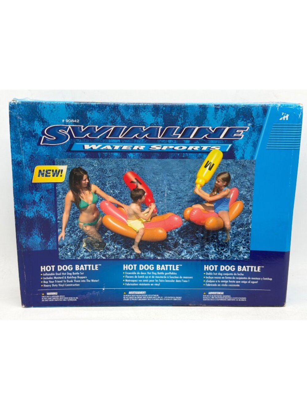 Swimline Water Sports Inflatable Hot Dog Battle Pool Game Set With Boppers